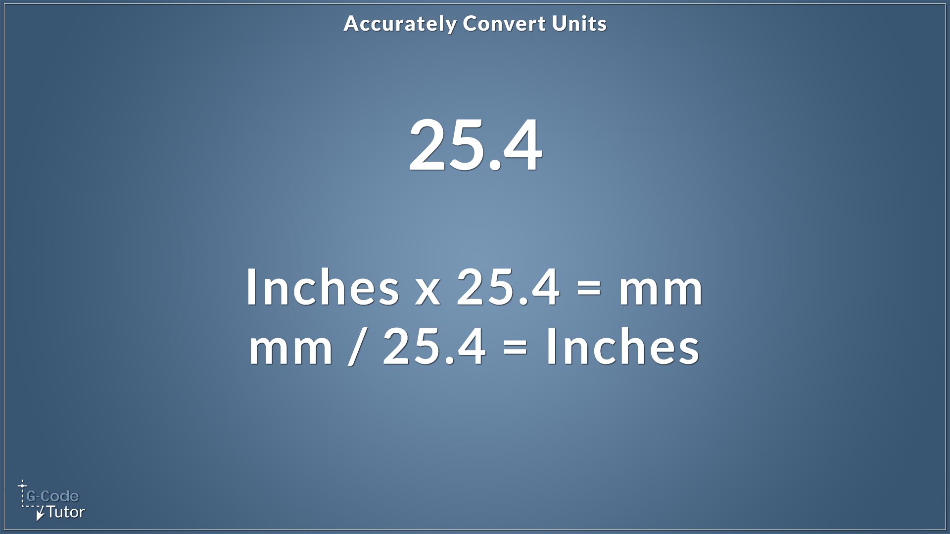 Accurately convert Imperial to metric. 1 inch is equal to 25.4mm